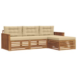 Ensemble de canapés d'extérieur 4 pcs Naturel et Beige 527629527629