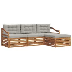 Ensemble de canapés d'extérieur 4 pcs Gris Naturel et Clair 527630527630