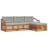 Ensemble de canapés d'extérieur 4 pcs Gris Naturel et Clair 527630527630