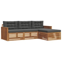 Ensemble de canapés d'extérieur 4 pcs Naturel et Anthracite 527633527633