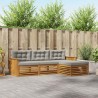 Ensemble de canapés d'extérieur 4 pcs Gris Naturel et Clair 527635527635