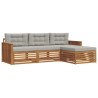 Ensemble de canapés d'extérieur 4 pcs Gris Naturel et Clair 527635527635
