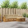Ensemble de canapés d'extérieur 4 pcs Naturel et Beige 527638527638