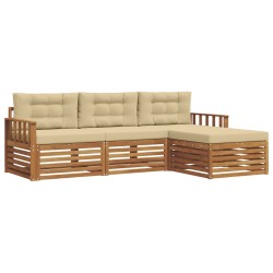 Ensemble de canapés d'extérieur 4 pcs Naturel et Beige 527638527638