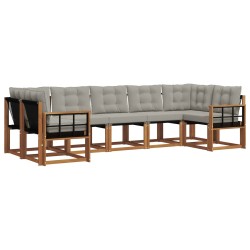 Ensemble de canapés d'extérieur 7 pcs Gris Naturel et Clair 527641527641
