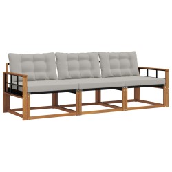 Ensemble de canapés d'extérieur 3 pcs Gris Naturel et Clair 527643527643