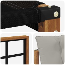 Ensemble de canapés d'extérieur 3 pcs Gris Naturel et Clair 527643527643