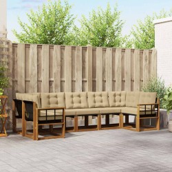 Ensemble de canapés d'extérieur 7 pcs Naturel et Beige 527644527644