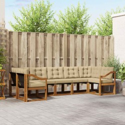 Ensemble de canapés d'extérieur 7 pcs Naturel et Beige 527645527645