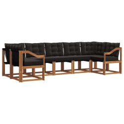 Ensemble de canapés d'extérieur 7 pcs Naturel et Noir 527646527646