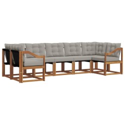 Ensemble de canapés d'extérieur 7 pcs Gris Naturel et Clair 527647527647
