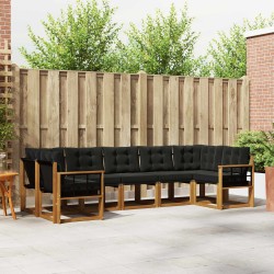 Ensemble de canapés d'extérieur 7 pcs Naturel et Noir 527649527649