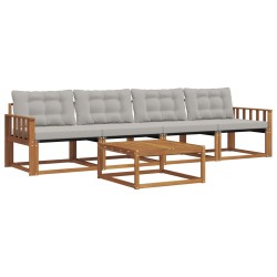 Ensemble de canapés d'extérieur 5 pcs Gris Naturel et Clair 527650527650