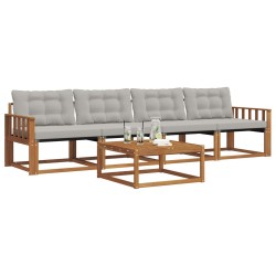 Ensemble de canapés d'extérieur 5 pcs Gris Naturel et Clair 527650527650