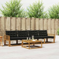 Ensemble de canapés d'extérieur 5 pcs Naturel et Noir 527651527651