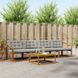 Ensemble de canapés d'extérieur 5 pcs Gris Naturel et Clair 527652527652