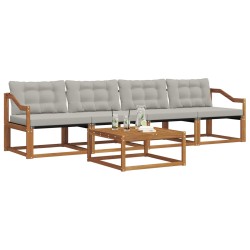 Ensemble de canapés d'extérieur 5 pcs Gris Naturel et Clair 527652527652