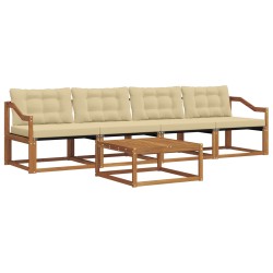 Ensemble de canapés d'extérieur 5 pcs Naturel et Beige 527654527654