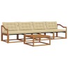 Ensemble de canapés d'extérieur 5 pcs Naturel et Beige 527654527654