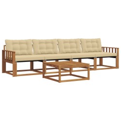 Ensemble de canapés d'extérieur 5 pcs Naturel et Beige 527657527657
