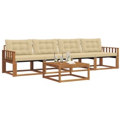 Ensemble de canapés d'extérieur 5 pcs Naturel et Beige 527657527657