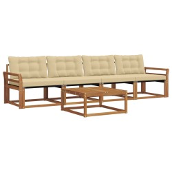 Ensemble de canapés d'extérieur 5 pcs Naturel et Beige 527658527658