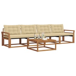 Ensemble de canapés d'extérieur 5 pcs Naturel et Beige 527658527658