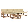 Ensemble de canapés d'extérieur 5 pcs Naturel et Beige 527658527658