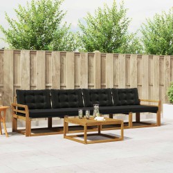 Ensemble de canapés d'extérieur 5 pcs Naturel et Noir 527659527659