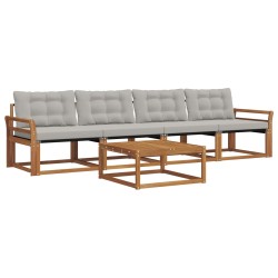 Ensemble de canapés d'extérieur 5 pcs Gris Naturel et Clair 527660527660