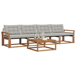 Ensemble de canapés d'extérieur 5 pcs Gris Naturel et Clair 527660527660