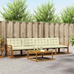 Ensemble de canapés d'extérieur 5 pcs Naturel et Crème 527661527661