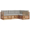 Ensemble de canapés d'extérieur 4 pcs Gris Naturel et Clair 527664527664