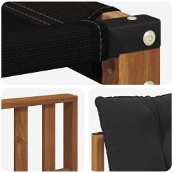 Ensemble de canapés d'extérieur 3 pcs Naturel et Noir 527665527665