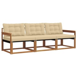 Ensemble de canapés d'extérieur 3 pcs Naturel et Beige 527667527667