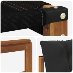 Ensemble de canapés d'extérieur 3 pcs Naturel et Noir 527668527668
