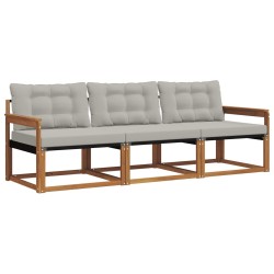 Ensemble de canapés d'extérieur 3 pcs Gris Naturel et Clair 527669527669