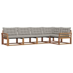 Ensemble de canapés d'extérieur 5 pcs Gris Naturel et Clair 527671527671