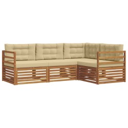Ensemble de canapés d'extérieur 4 pcs Naturel et Beige 527673527673