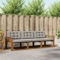 Ensemble de canapés d'extérieur 3 pcs Gris Naturel et Clair 527674527674