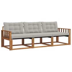 Ensemble de canapés d'extérieur 3 pcs Gris Naturel et Clair 527674527674