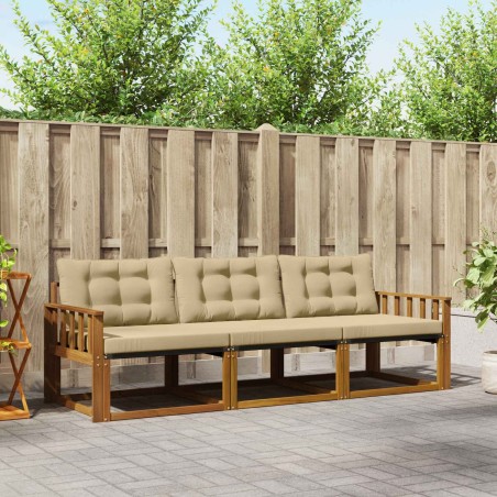 Ensemble de canapés d'extérieur 3 pcs Naturel et Beige 527675527675