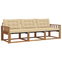 Ensemble de canapés d'extérieur 3 pcs Naturel et Beige 527675527675