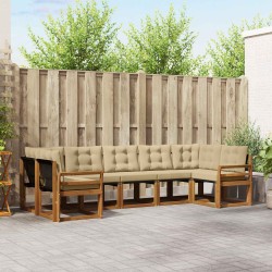 Ensemble de canapés d'extérieur 7 pcs Naturel et Beige 527676527676