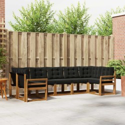 Ensemble de canapés d'extérieur 7 pcs Naturel et Noir 527678527678