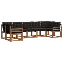 Ensemble de canapés d'extérieur 7 pcs Naturel et Noir 527678527678