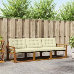 Ensemble de canapés d'extérieur 3 pcs Naturel et Crème 527682527682