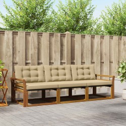 Ensemble de canapés d'extérieur 3 pcs Naturel et Beige 527684527684