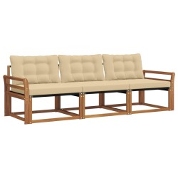 Ensemble de canapés d'extérieur 3 pcs Naturel et Beige 527684527684