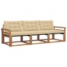 Ensemble de canapés d'extérieur 3 pcs Naturel et Beige 527684527684